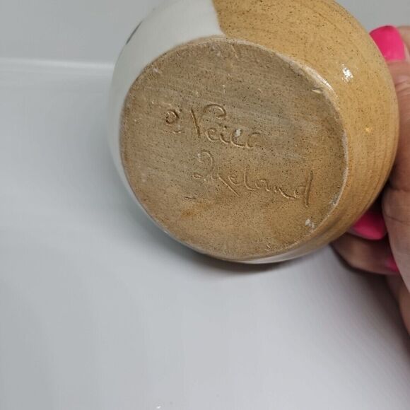 Jinxy O'Neill Pottery Ireland 1987 Creamer‎ Sugar & Creamer Floral Vase Signed - Picture 9 of 12